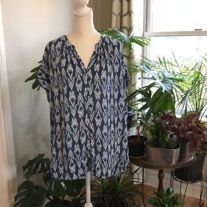 🌷Pleione Anthroplogie Short Sleeve Hi Low Top Womens XL